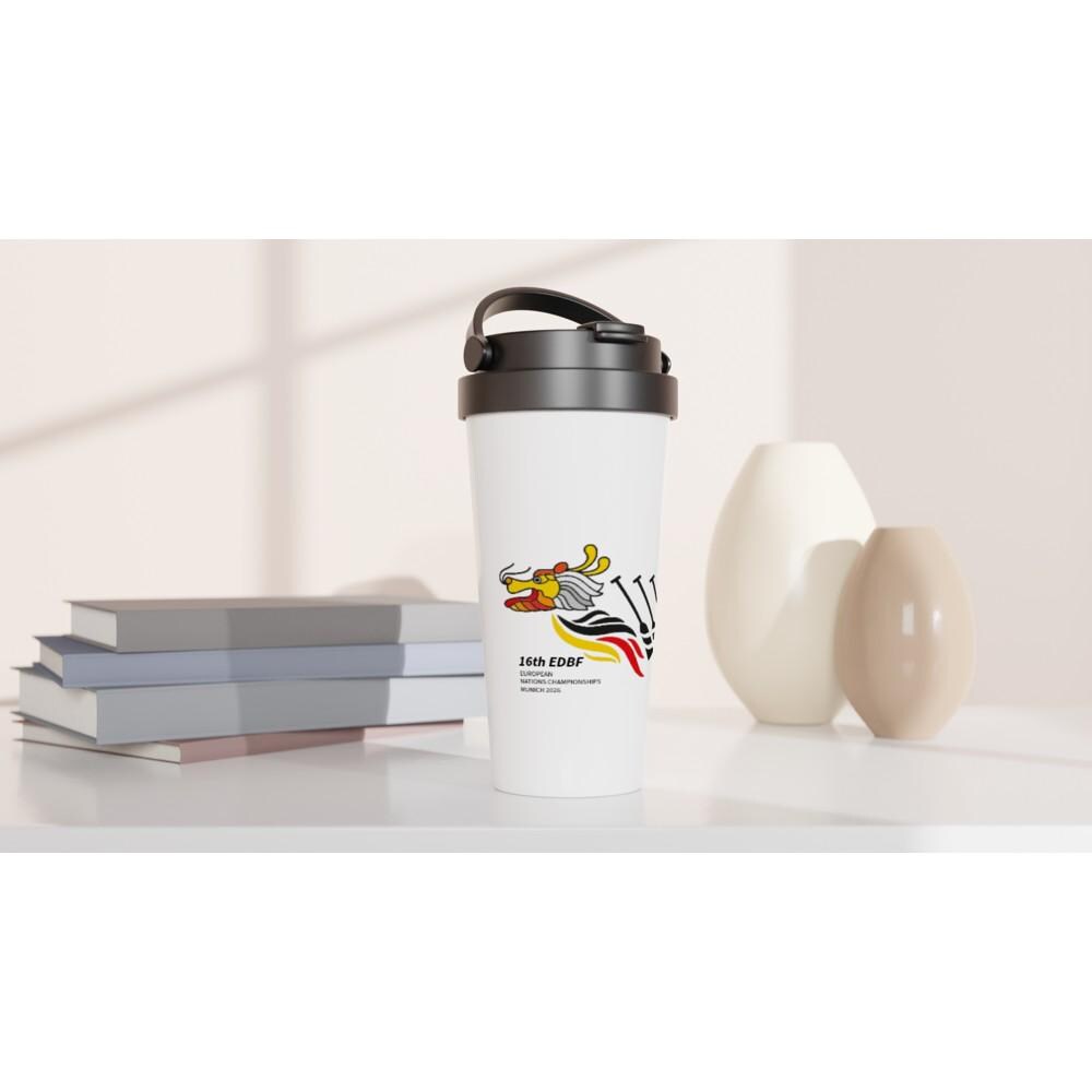 EDBF Munich 2026 White 15oz Stainless Steel Travel Mug (Unofficial)