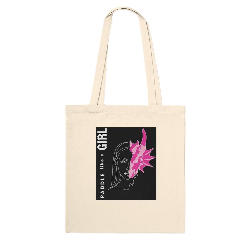 Dragon Boat Paddle Tote Bag, Breast Cancer Awareness Survivor Cotton Bag