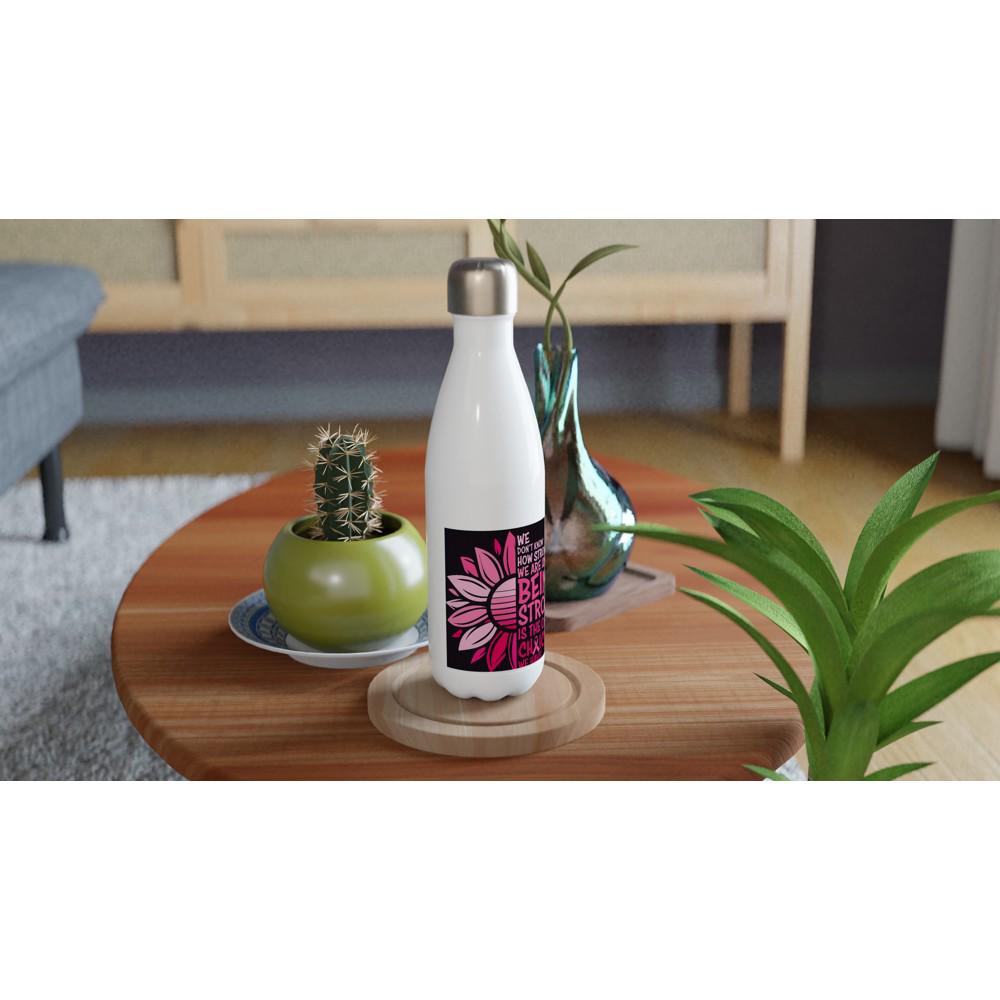 Stainless Steel Water Bottle, Cancer Awareness Dragon, Pink Hope Ribbon, Survivor Gift