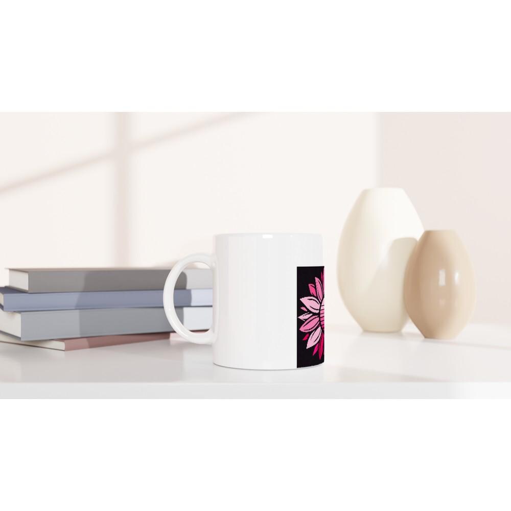 Cancer Awareness Survivor Mug, Pink Ribbon Hope, Strong Being Choice Ceramic (11oz)