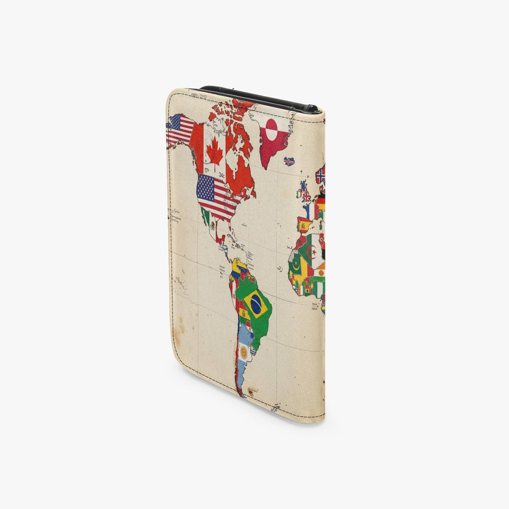 World Flag Map Leather Passport Wallet