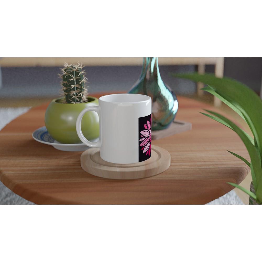 Cancer Awareness Survivor Mug, Pink Ribbon Hope, Strong Being Choice Ceramic (11oz)