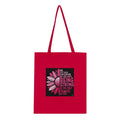 Strong Character Cancer Awareness Tote Bag, Pink Hope Ribbon Cotton Tote