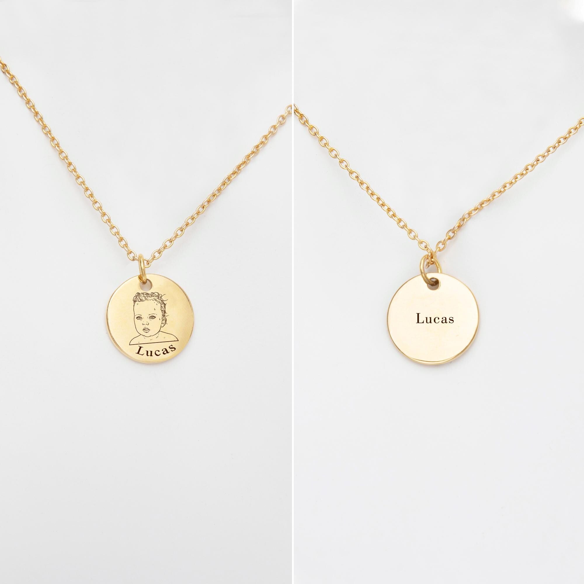 Custom Photo Projection Necklace – Sterling Silver Engraved Memory Jewelry
