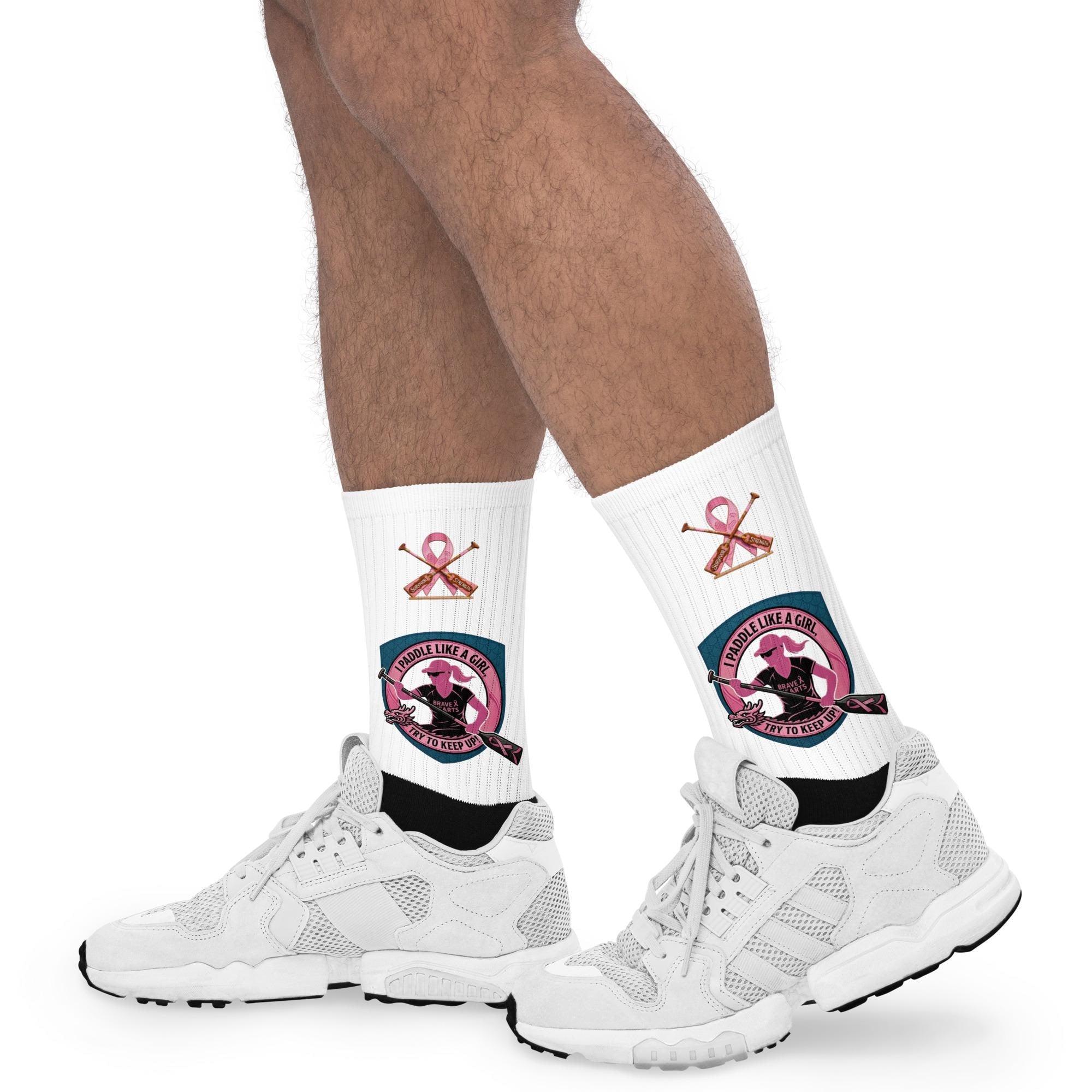 Paddle like a Girl, Breast cancer survivor Socks.