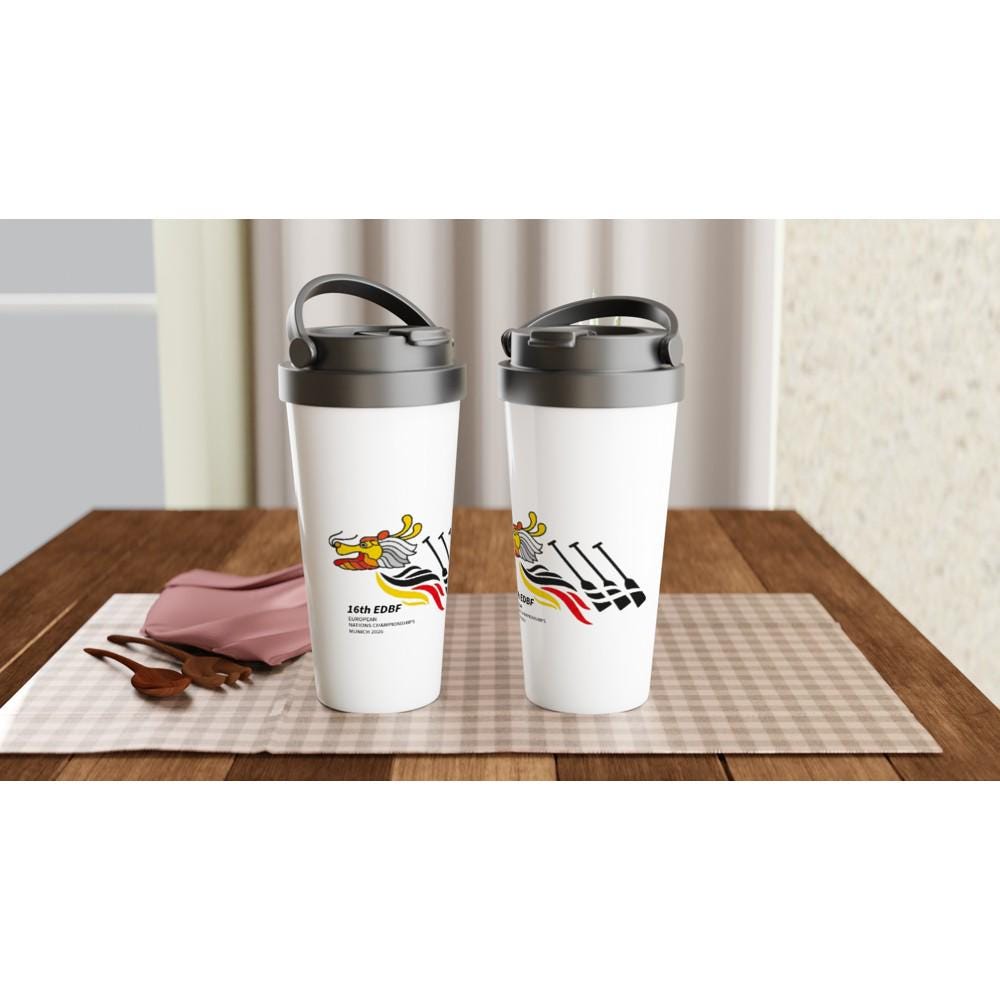 EDBF Munich 2026 White 15oz Stainless Steel Travel Mug (Unofficial)