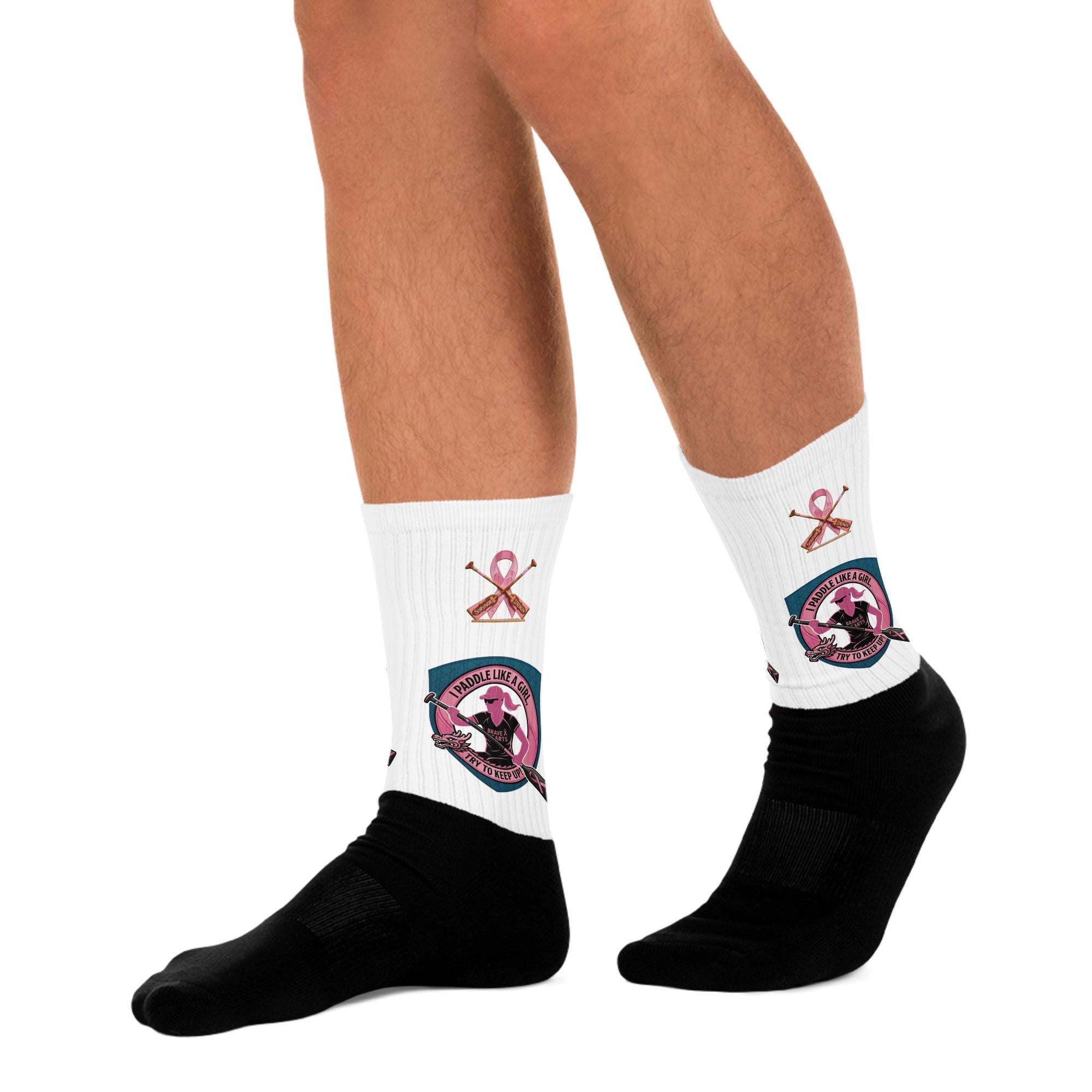Paddle like a Girl, Breast cancer survivor Socks.