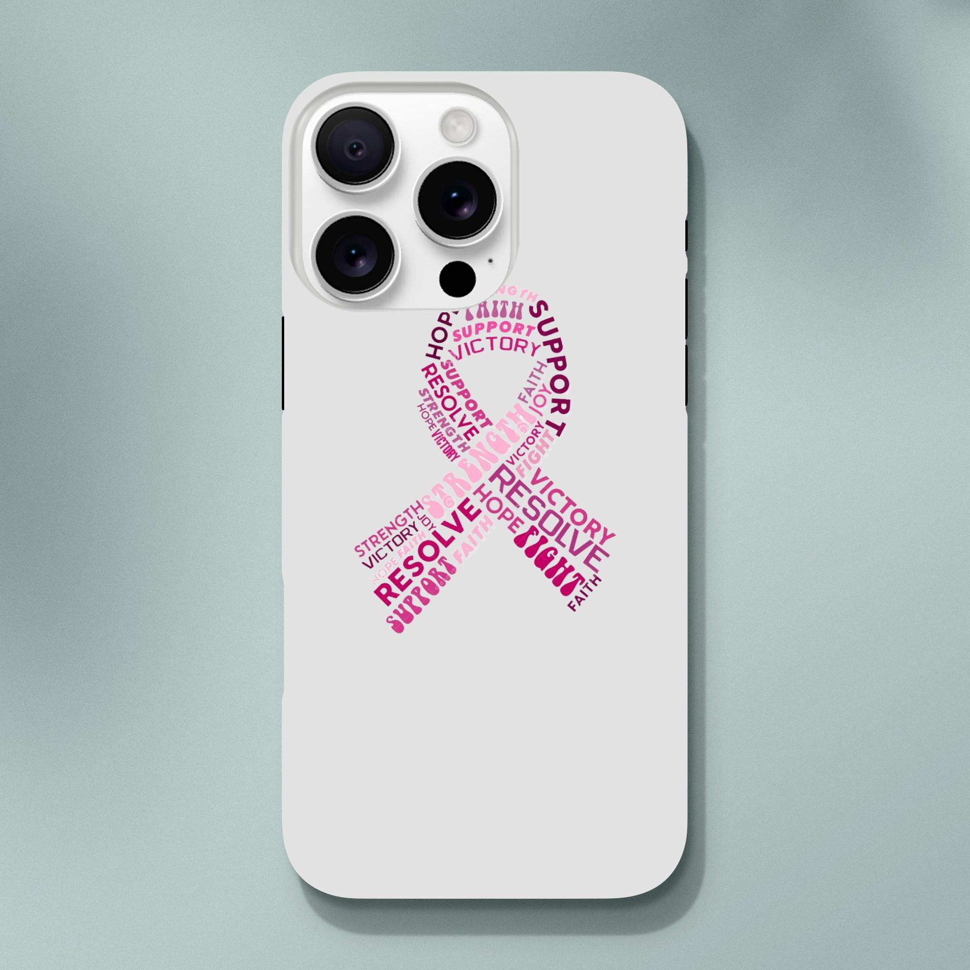 Breast Cancer Survivor Tough Case, Pink Ribbon Awareness Support Phone Protection