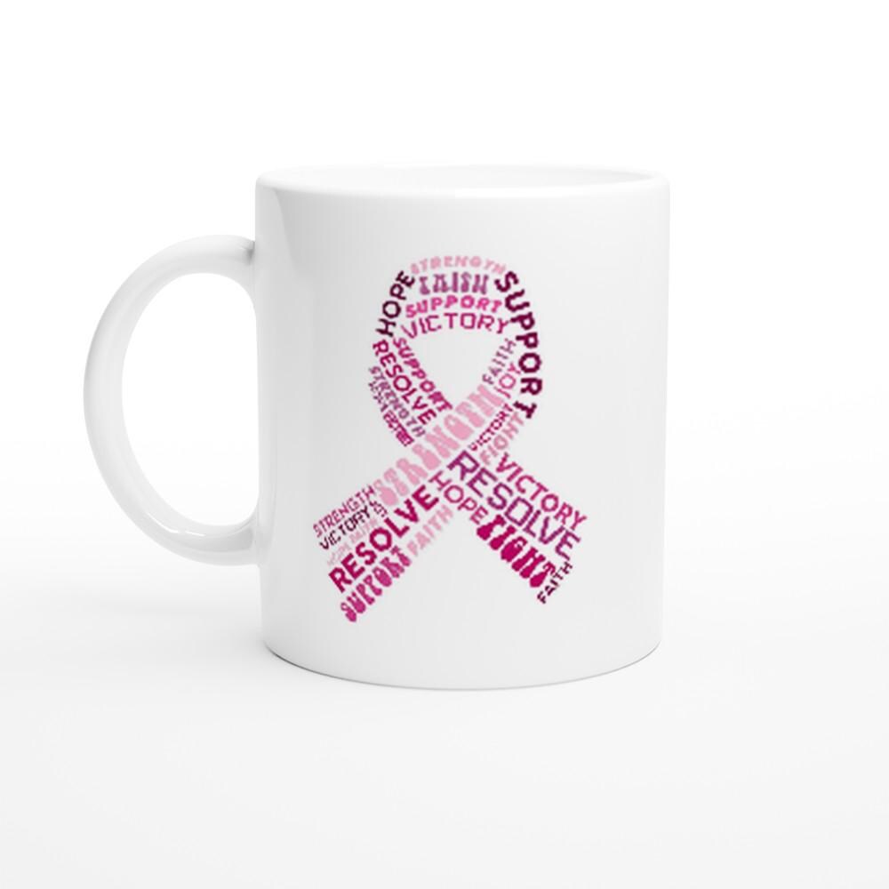 Breast Cancer Support White 11oz Ceramic Mug