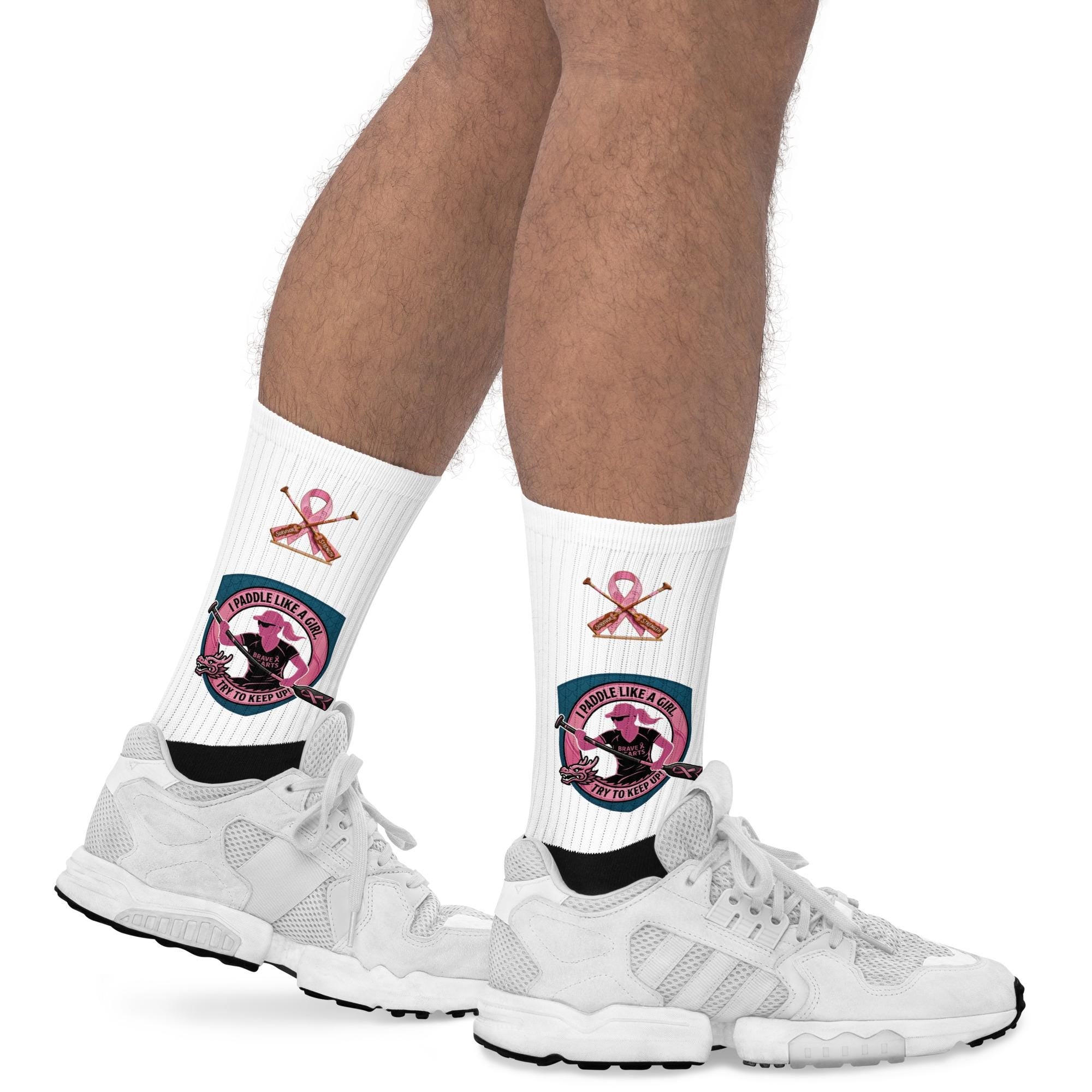 Paddle like a Girl, Breast cancer survivor Socks.