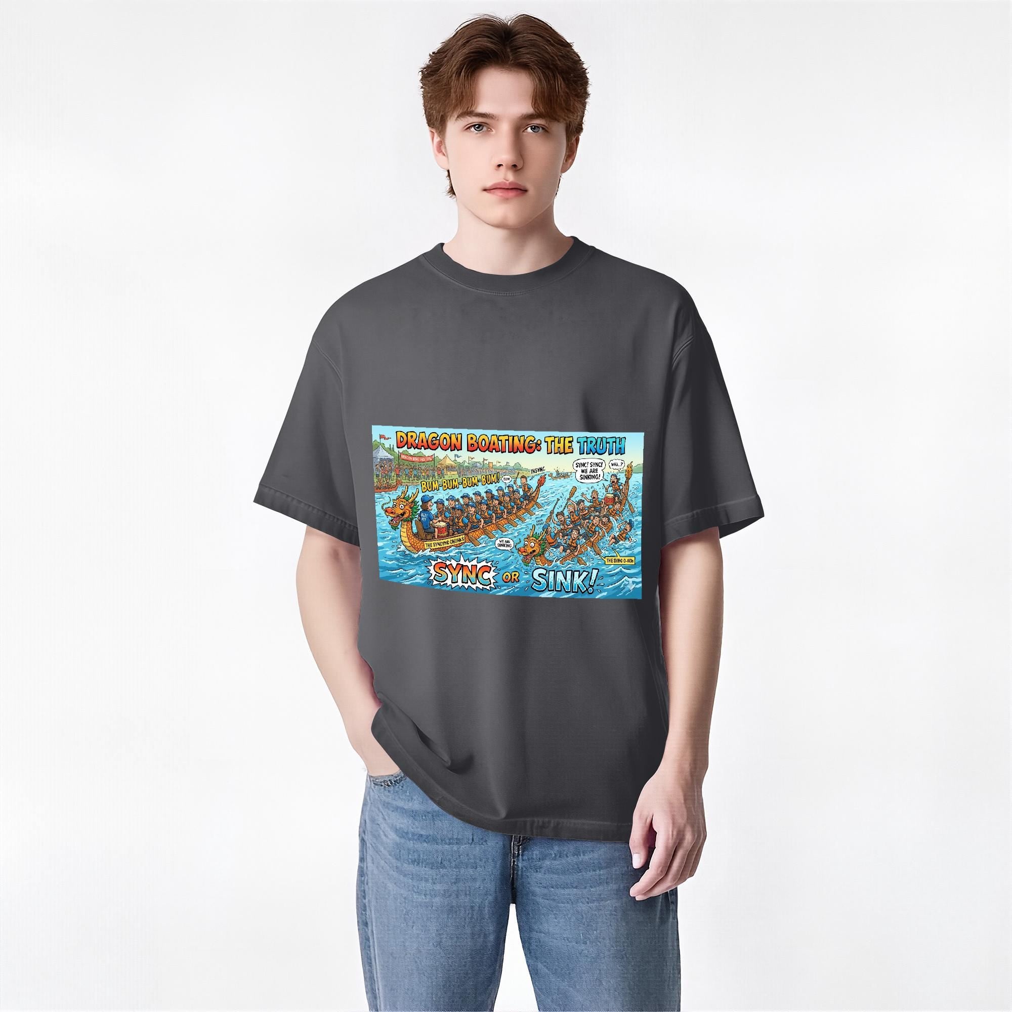 Dragon Boat Sync or Sink Gradient Cotton T-Shirt
