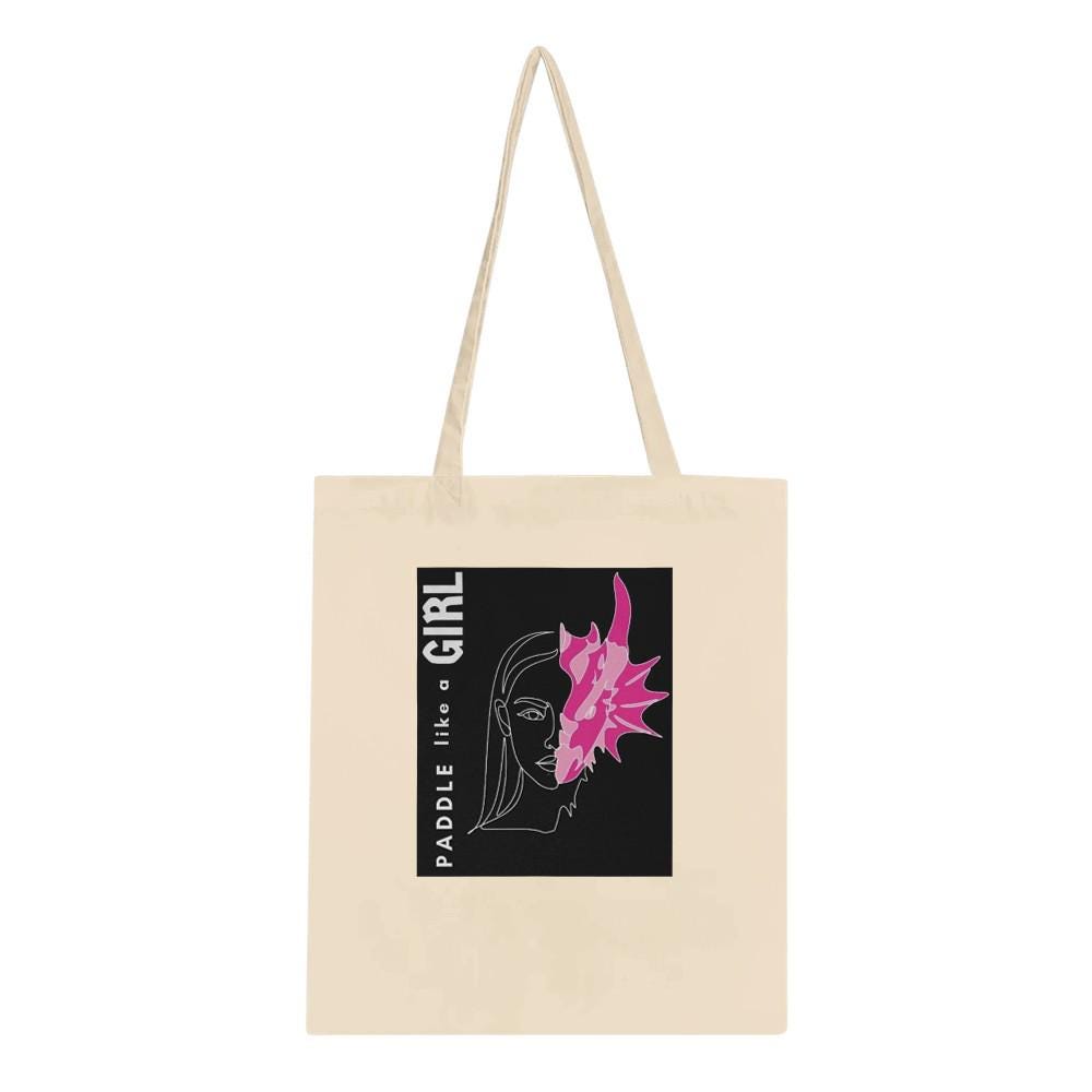 Dragon Boat Paddle Tote Bag, Breast Cancer Awareness Survivor Cotton Bag