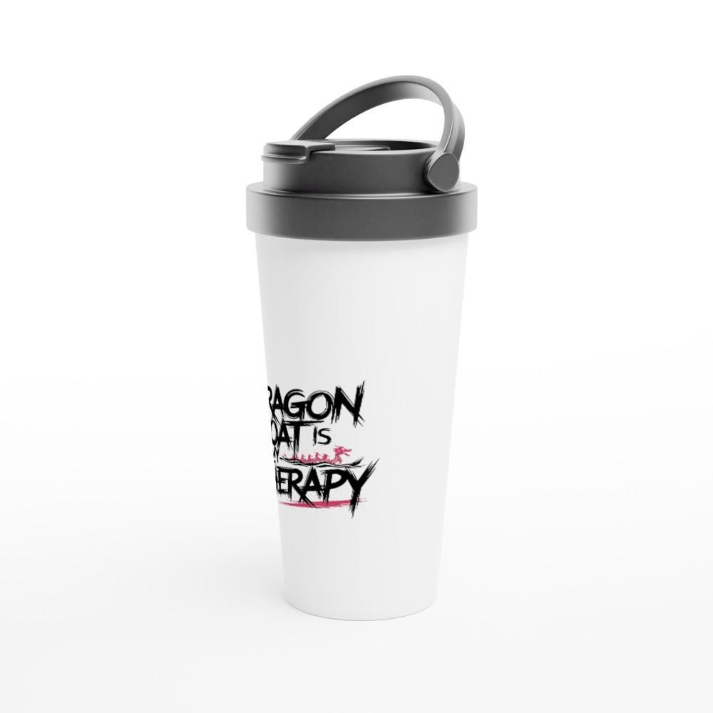 Dragonboat Therapy White 15oz Stainless Steel Travel Mug