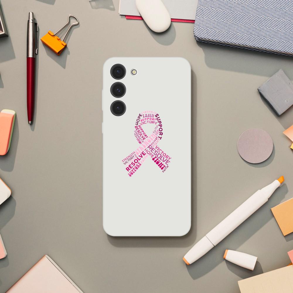 Breast Cancer Survivor Awareness Flexi Case, Pink Hope Ribbon Support (Transparent)
