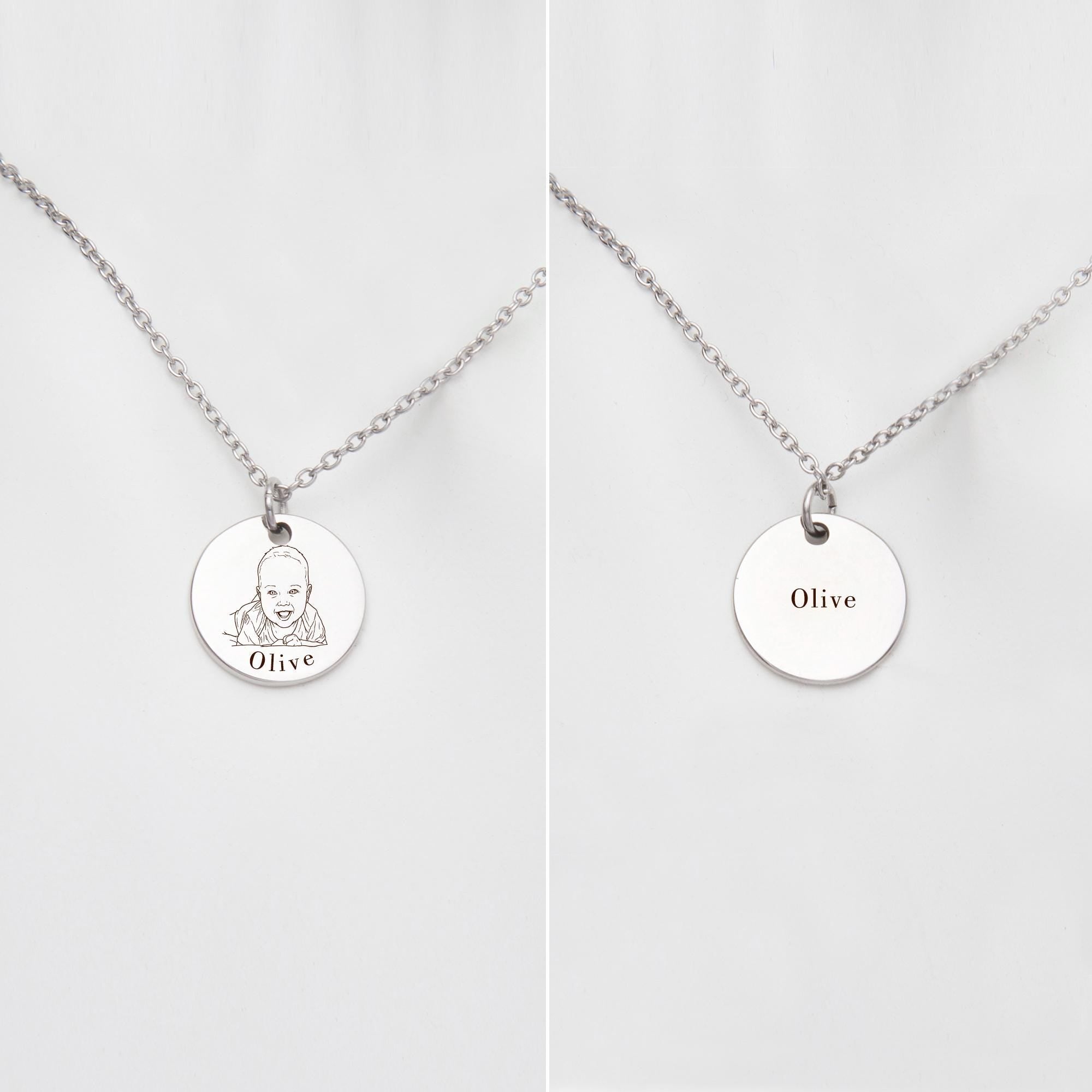 Custom Photo Projection Necklace – Sterling Silver Engraved Memory Jewelry