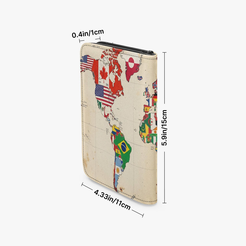World Flag Map Leather Passport Wallet