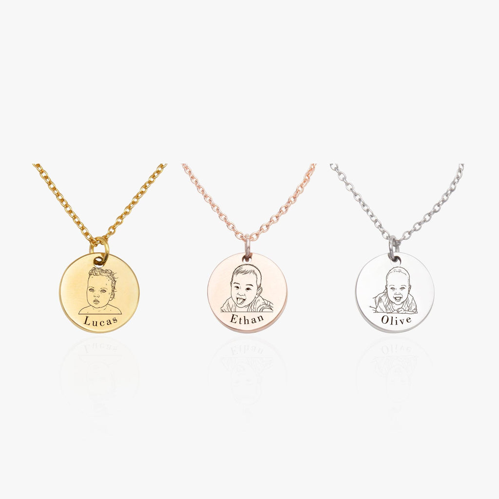Custom Photo Projection Necklace – Sterling Silver Engraved Memory Jewelry