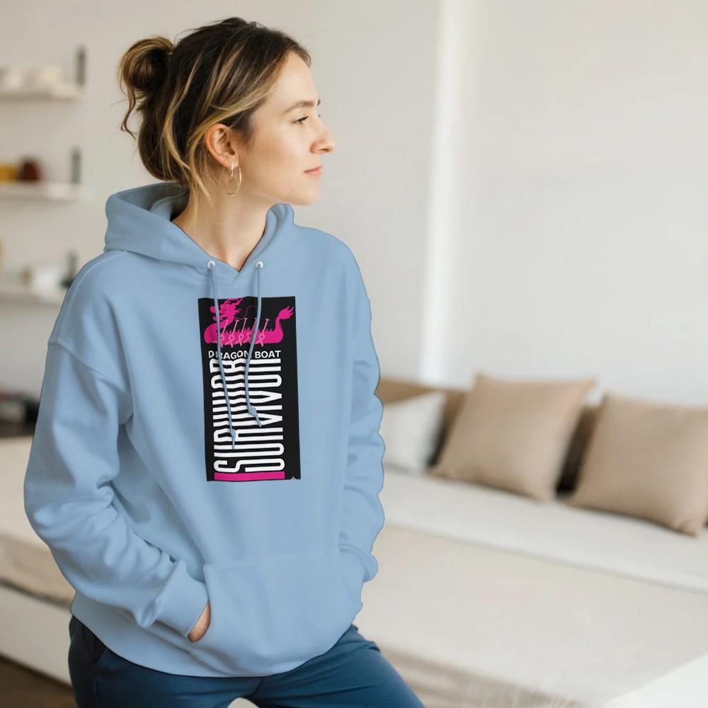Survivor Dragon Boat Hoodie, Breast Cancer Awareness, Pink Hope Pullover
