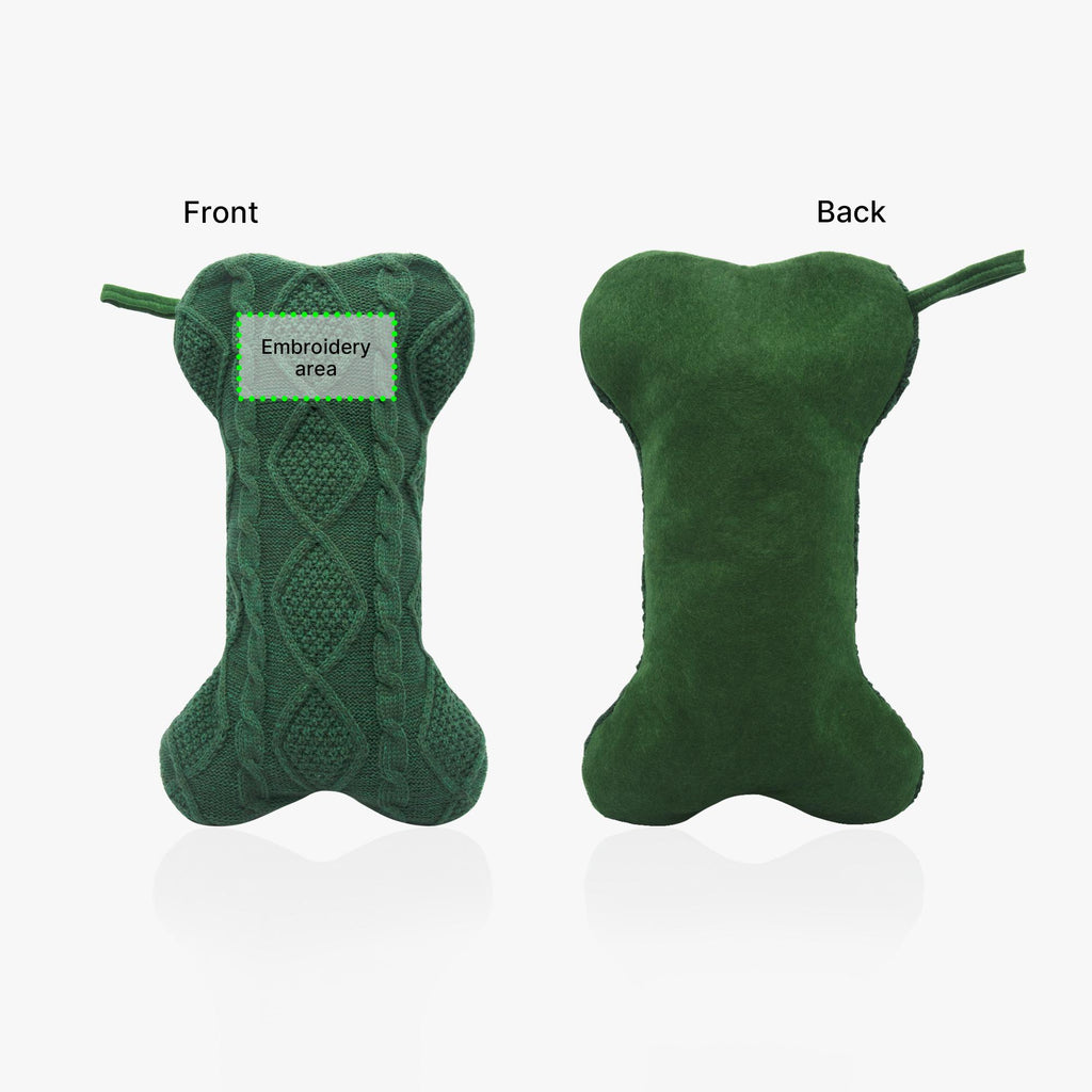 Pet Dog . Knitted Bone Shaped Embroidered Christmas Stocking