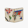 World Flag Map Leather Passport Wallet