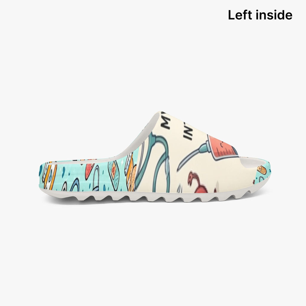 My Coffee is a Medical Intervention- Nurse Slides – Funny Medical Professional Comfort Sandals