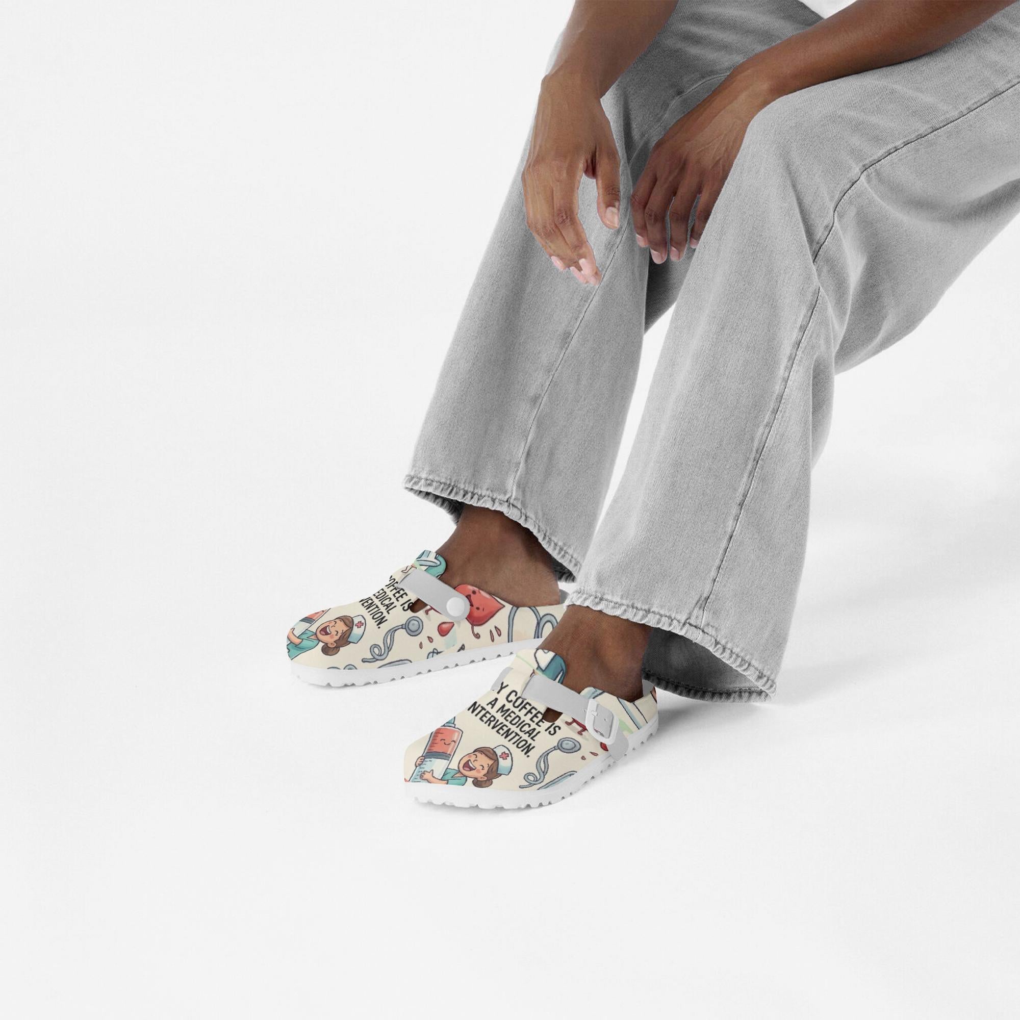 Coffee Clogs Nurse Clogs, NHS, health service, Shoe, Soft Fit, Medication, Funny