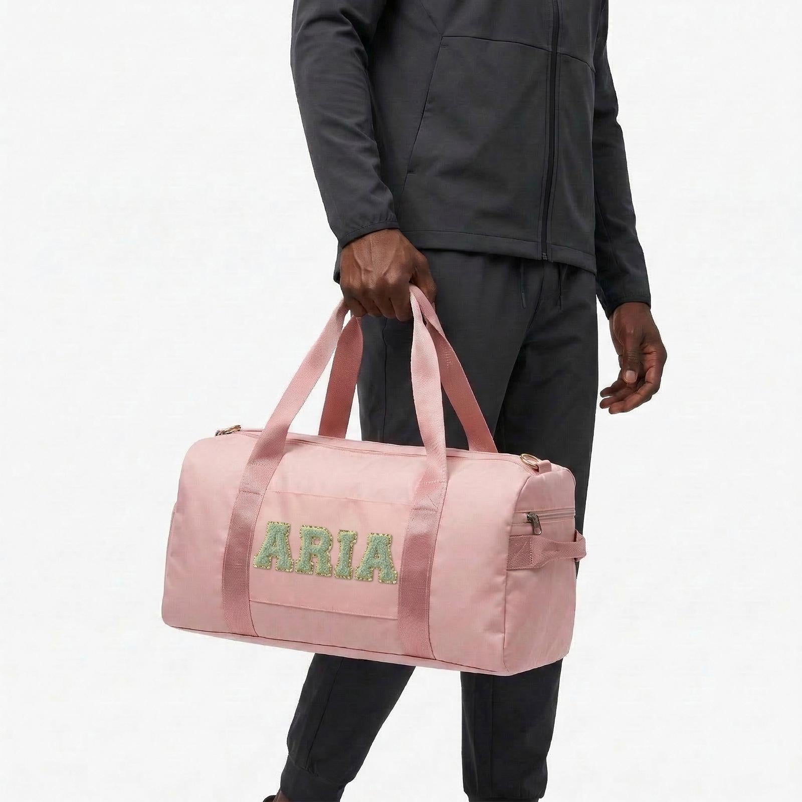 Personalized Custom Letter Embroidery Oxford Duffel Gym Bag