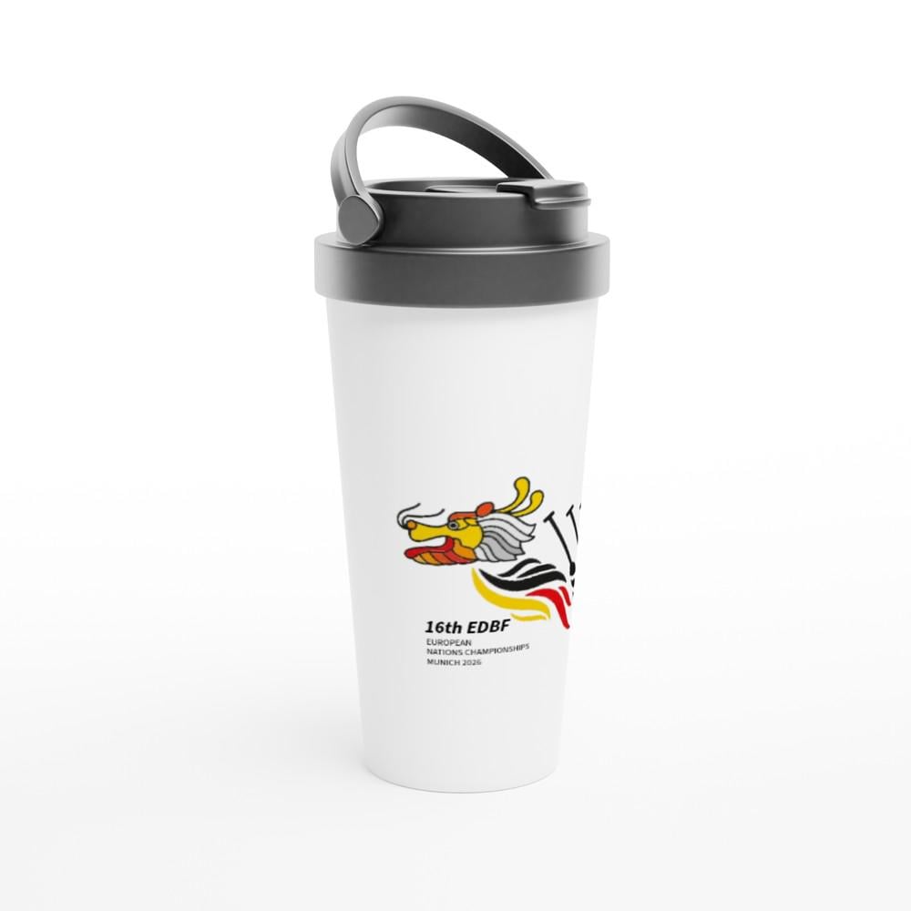 EDBF Munich 2026 White 15oz Stainless Steel Travel Mug (Unofficial)
