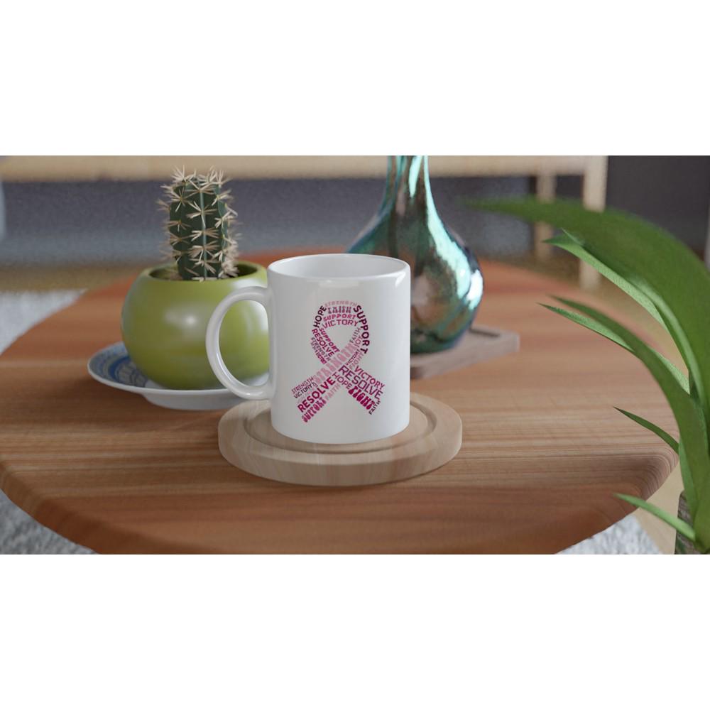 Breast Cancer Support White 11oz Ceramic Mug