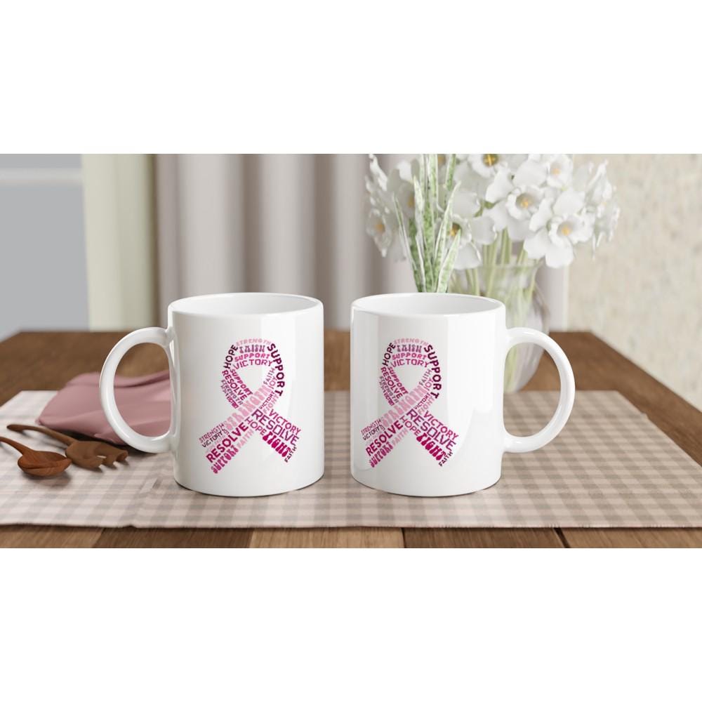 Breast Cancer Support White 11oz Ceramic Mug