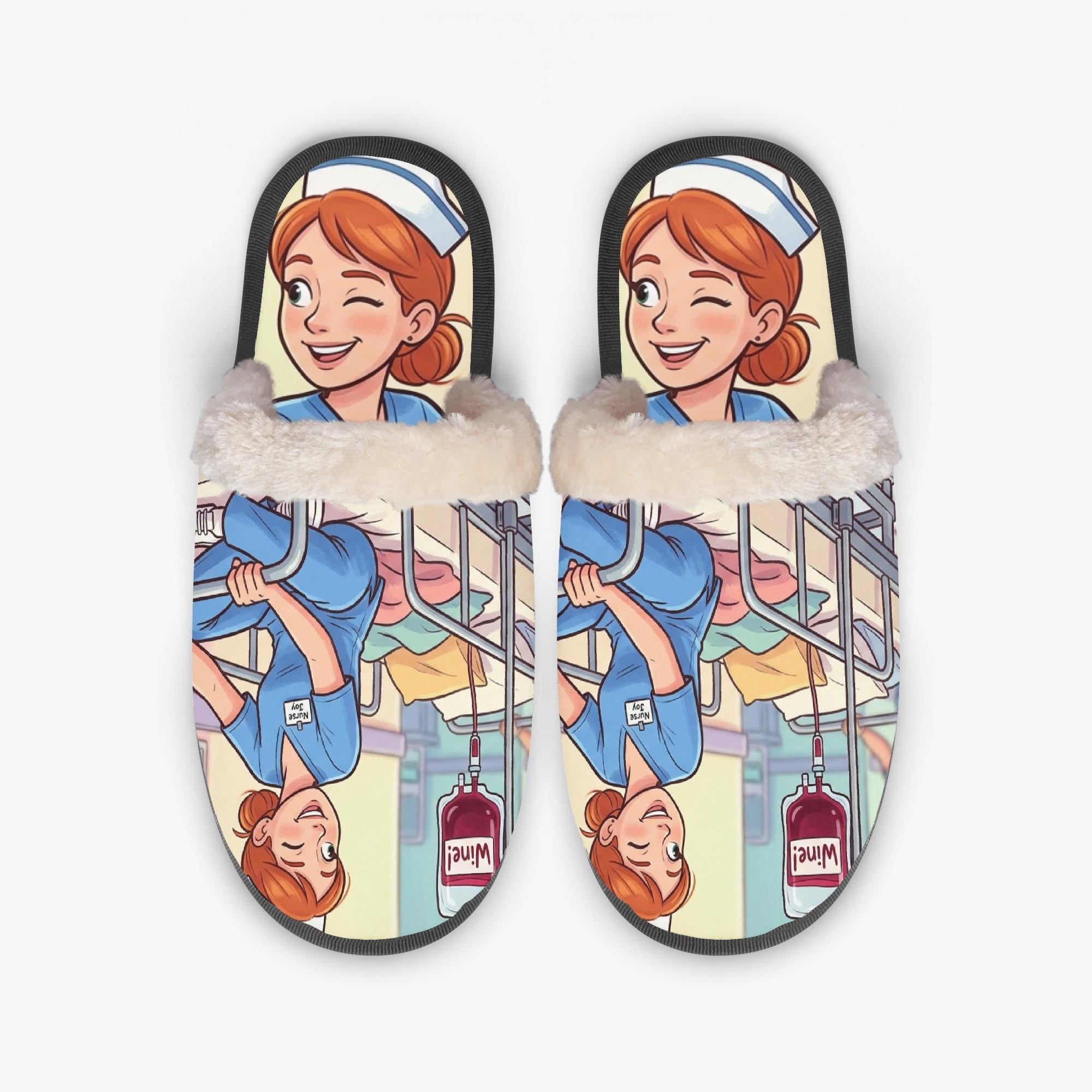 Funny Nurse Slippers, Wine O'Clock Gift for Nurses, Nursing Student Graduation Gift,