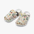 Retro Classroom Pattern Clogs | Teacher Appreciation Shoes with Stars, Books, & Globes