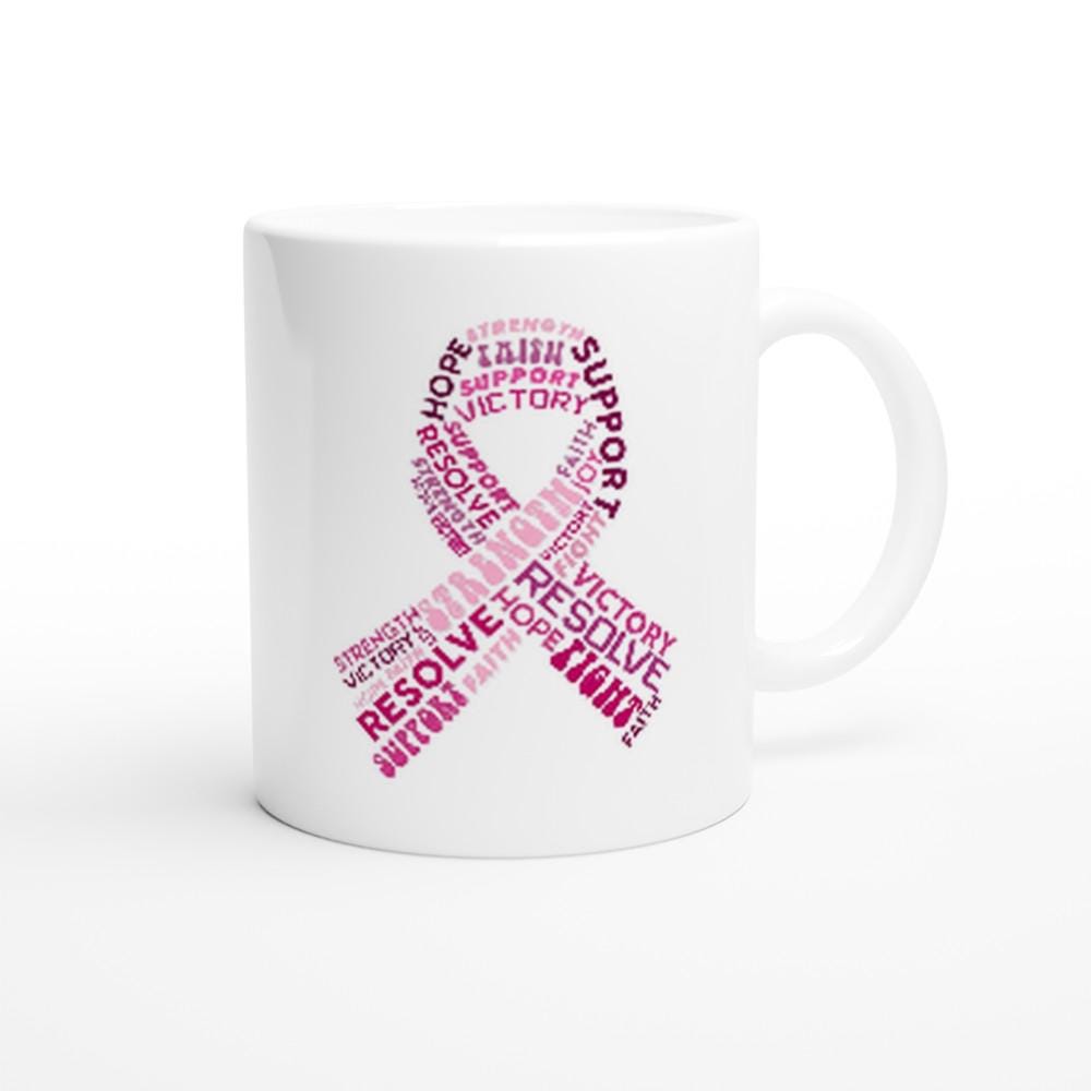 Breast Cancer Support White 11oz Ceramic Mug