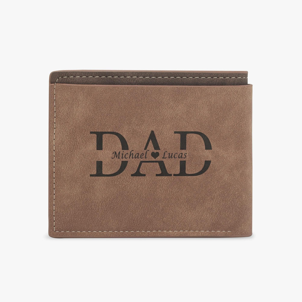 Personalized Photo Wallet for Men – Custom Engraved Leather Gift for Dad