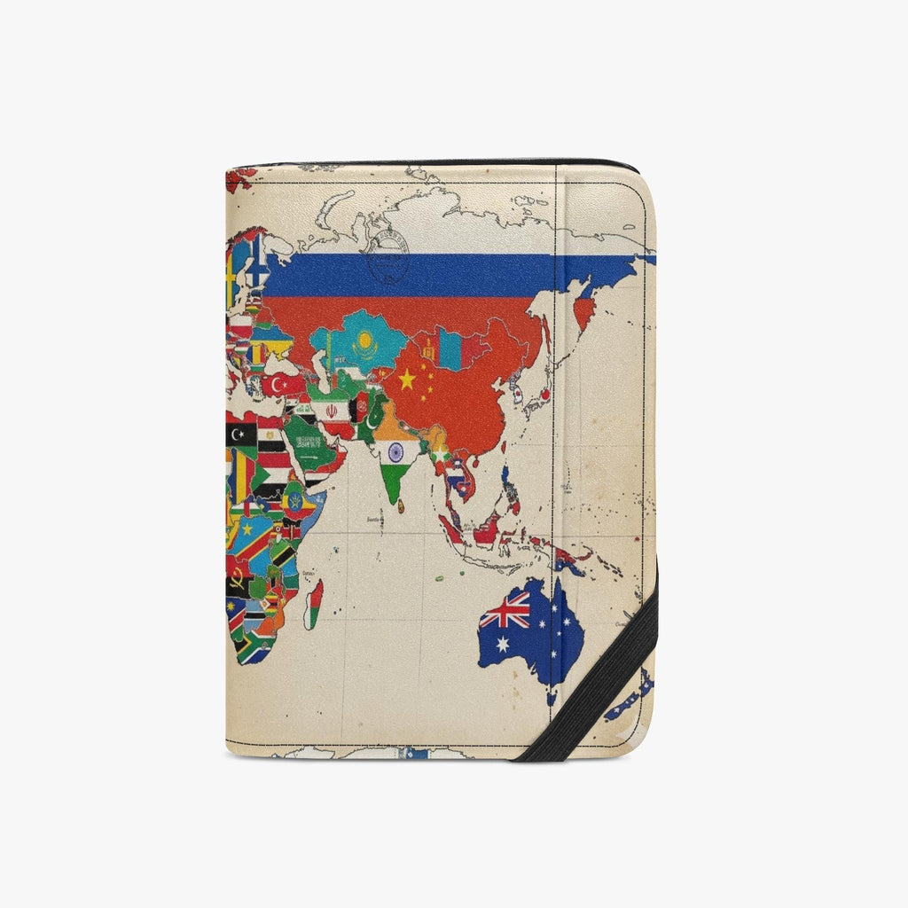 World Flag Map Leather Passport Wallet