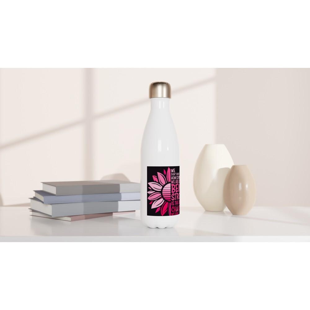 Stainless Steel Water Bottle, Cancer Awareness Dragon, Pink Hope Ribbon, Survivor Gift