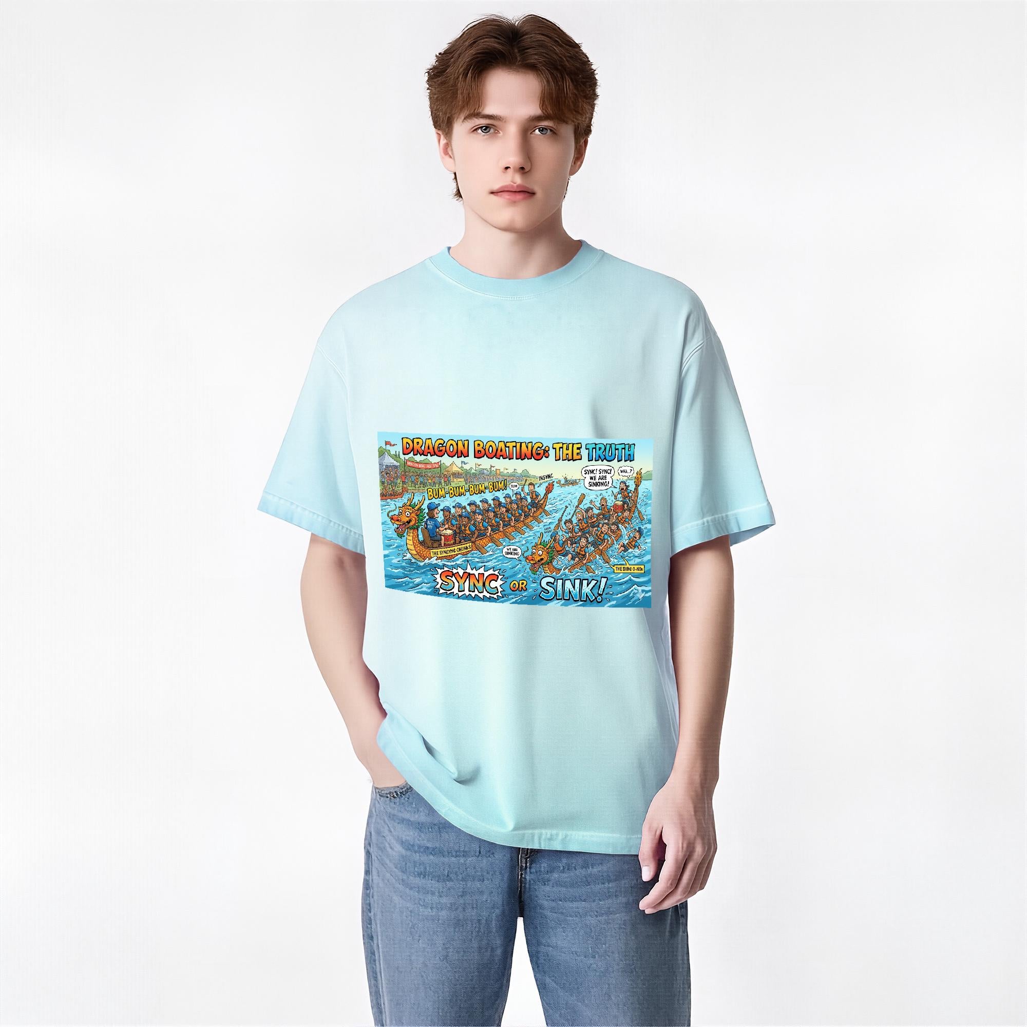 Dragon Boat Sync or Sink Gradient Cotton T-Shirt