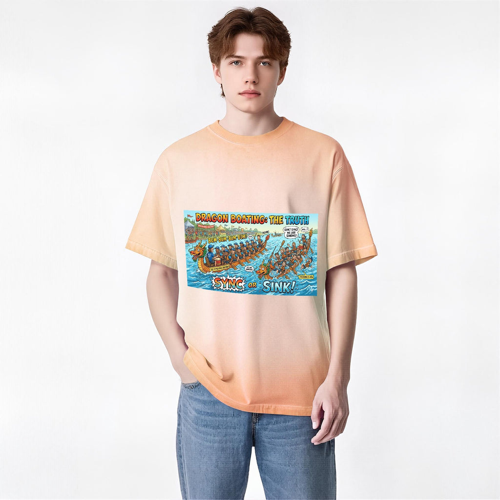 Dragon Boat Sync or Sink Gradient Cotton T-Shirt