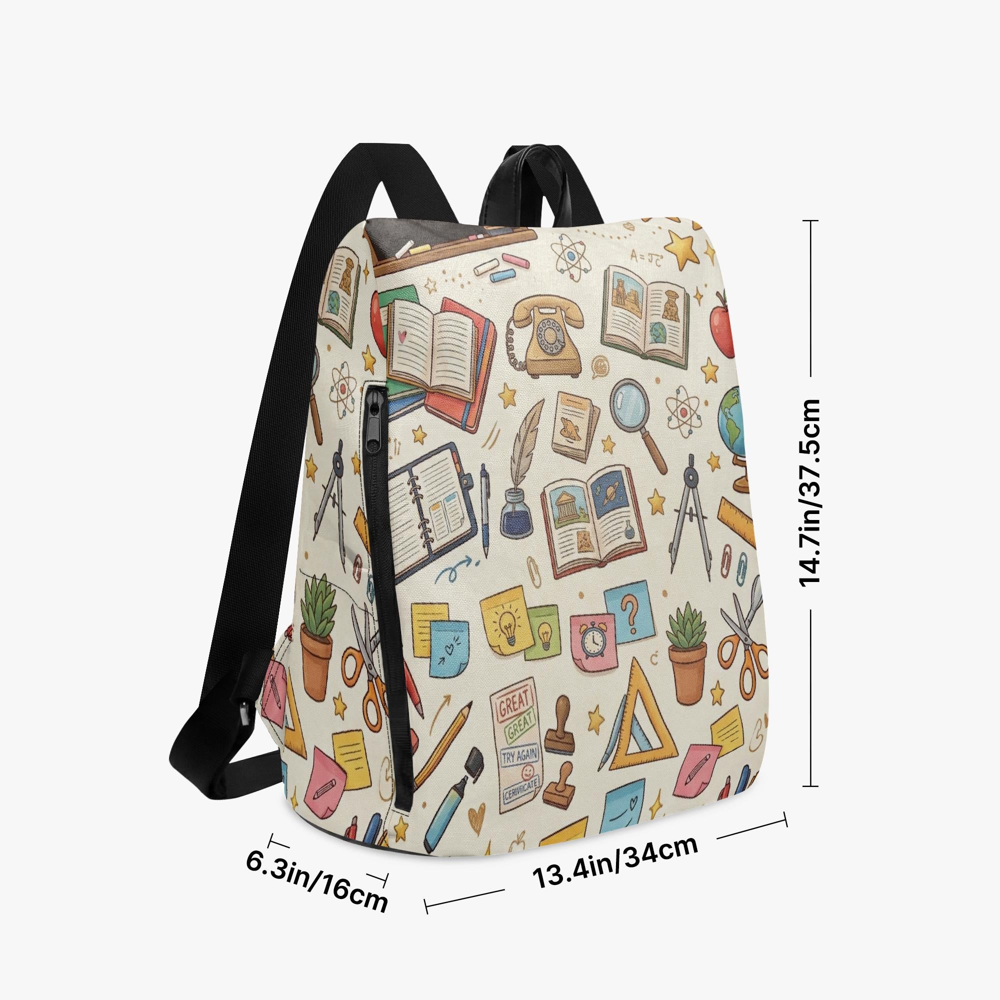 Teacher, Classroom Assistant, Pupil Back to school,  Classic Casual Canvas Backpack / Daypack