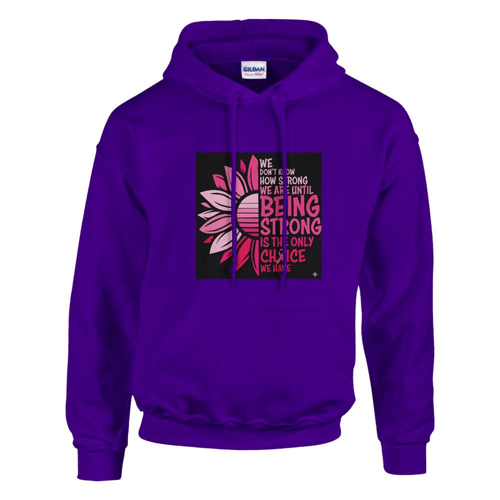 Cancer Awareness Hoodie, Pink Ribbon Survivor Pullover, Cotton Blend Comfort