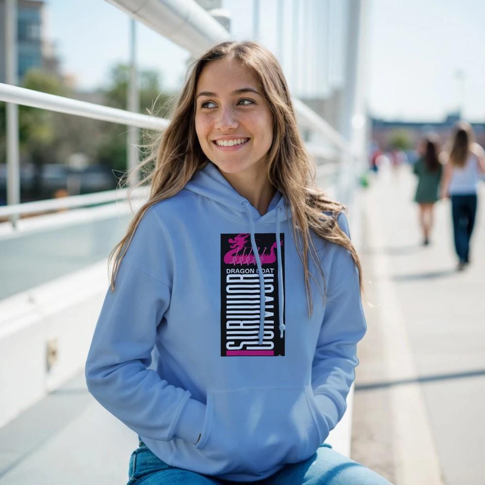Survivor Dragon Boat Hoodie, Breast Cancer Awareness, Pink Hope Pullover
