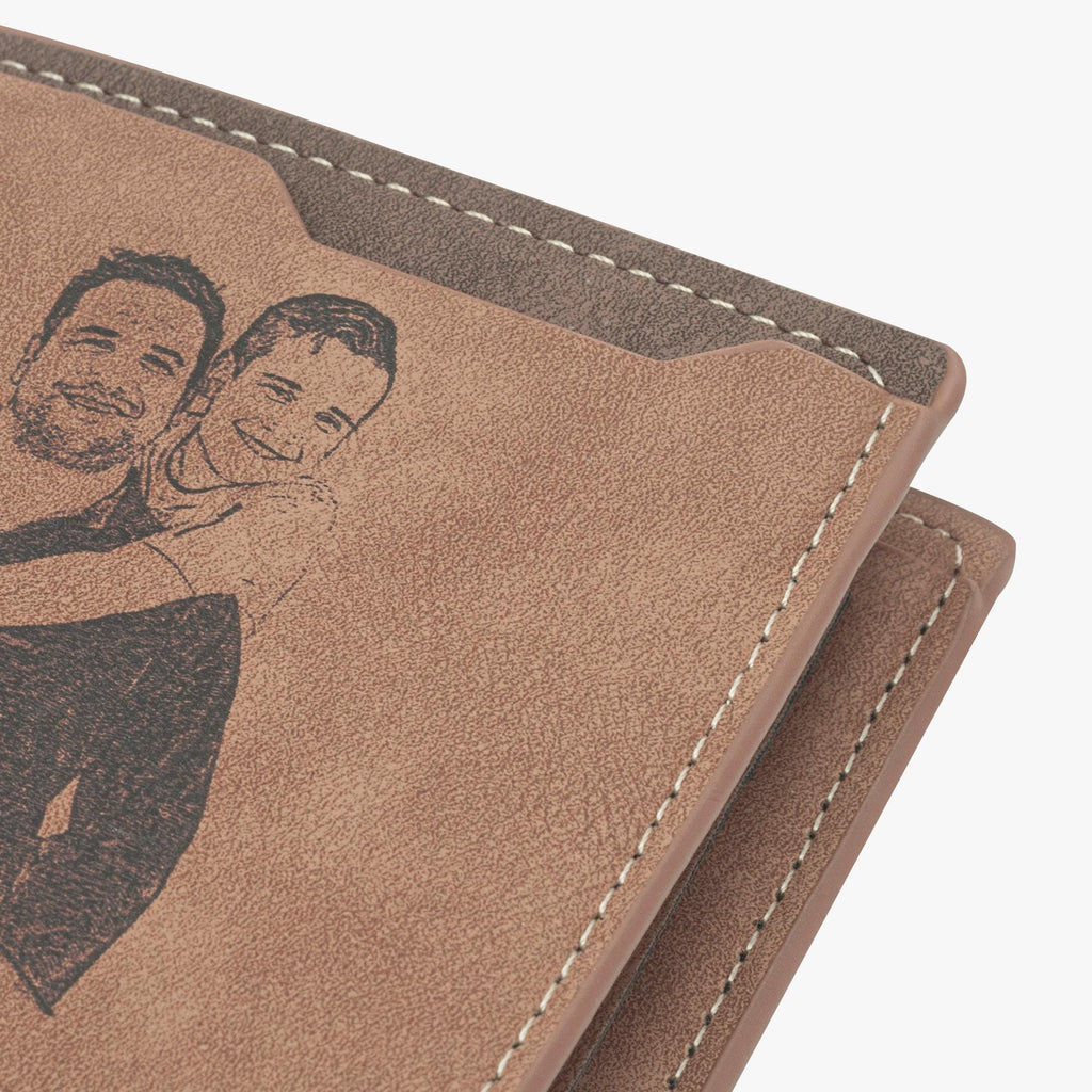 Personalized Photo Wallet for Men – Custom Engraved Leather Gift for Dad