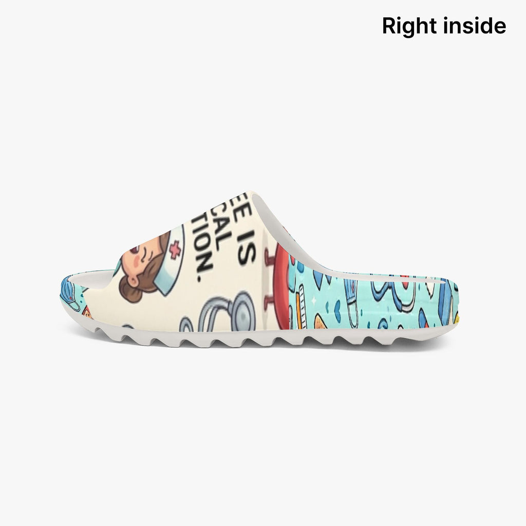 My Coffee is a Medical Intervention- Nurse Slides – Funny Medical Professional Comfort Sandals