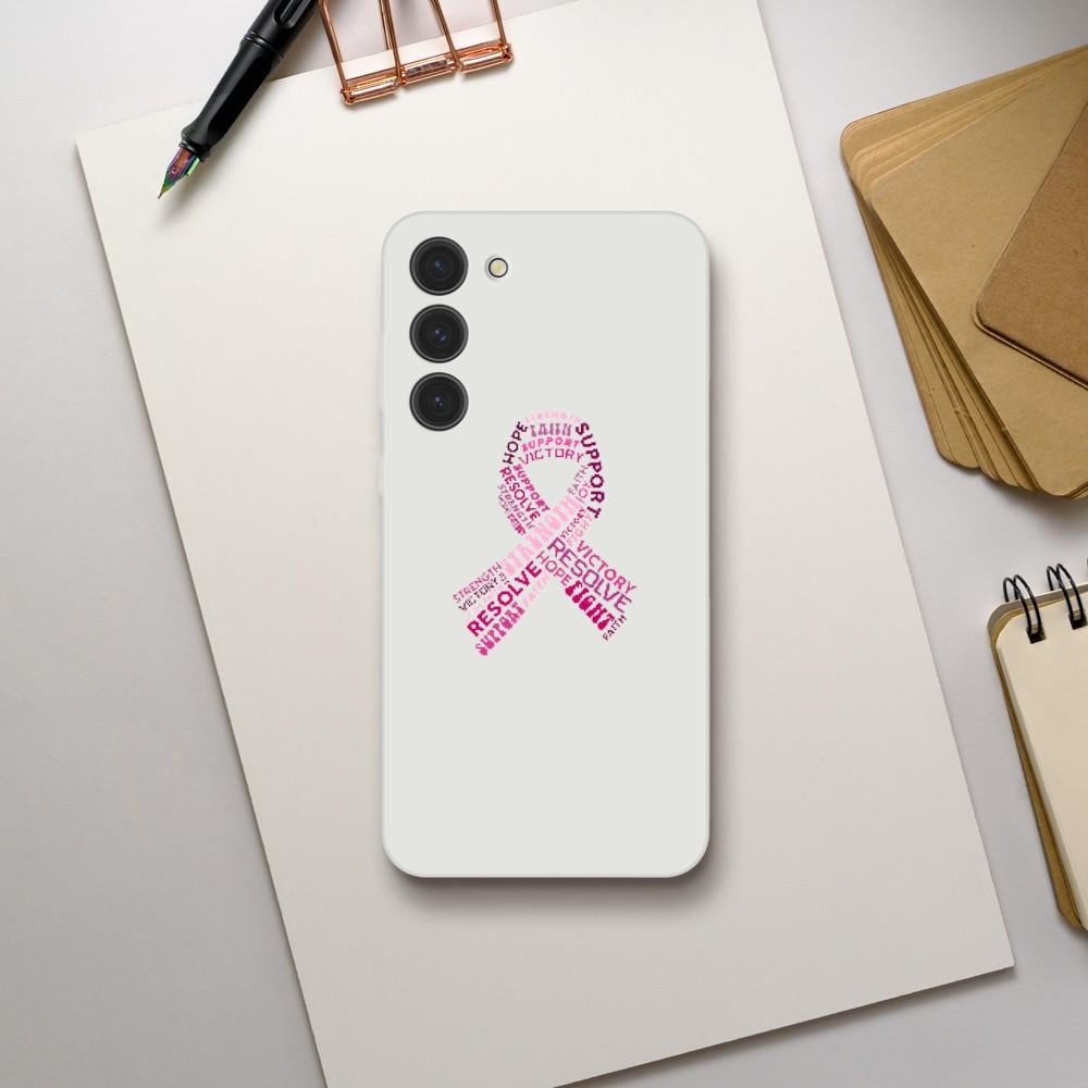 Breast Cancer Survivor Awareness Flexi Case, Pink Hope Ribbon Support (Transparent)