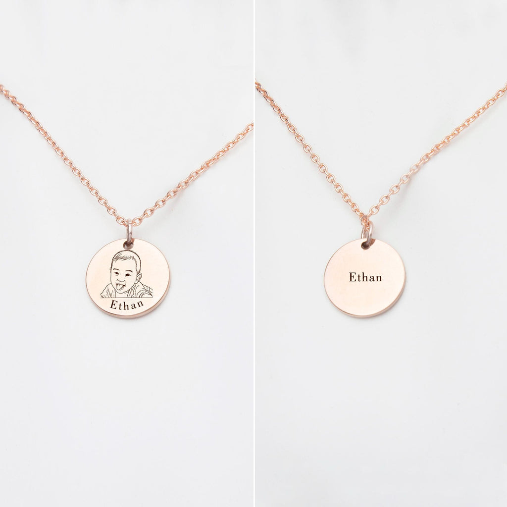 Custom Photo Projection Necklace – Sterling Silver Engraved Memory Jewelry