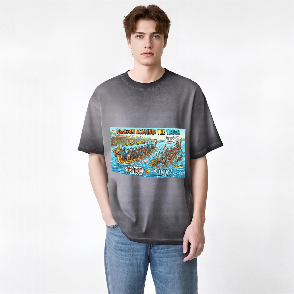 Dragon Boat Sync or Sink Gradient Cotton T-Shirt