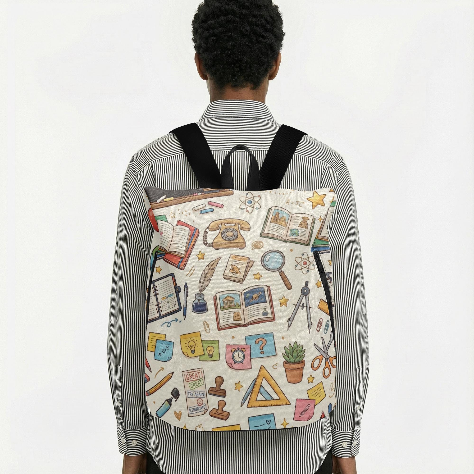 Teacher, Classroom Assistant, Pupil Back to school,  Classic Casual Canvas Backpack / Daypack